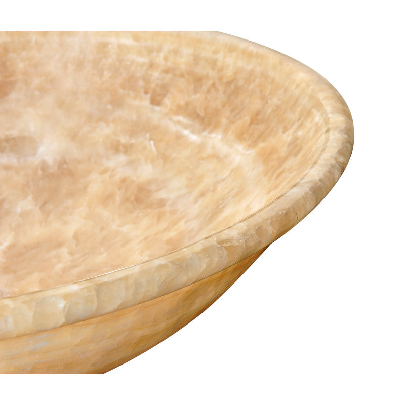 Flavescent Crown Natural Stone Vessel Sink in Cream Jade