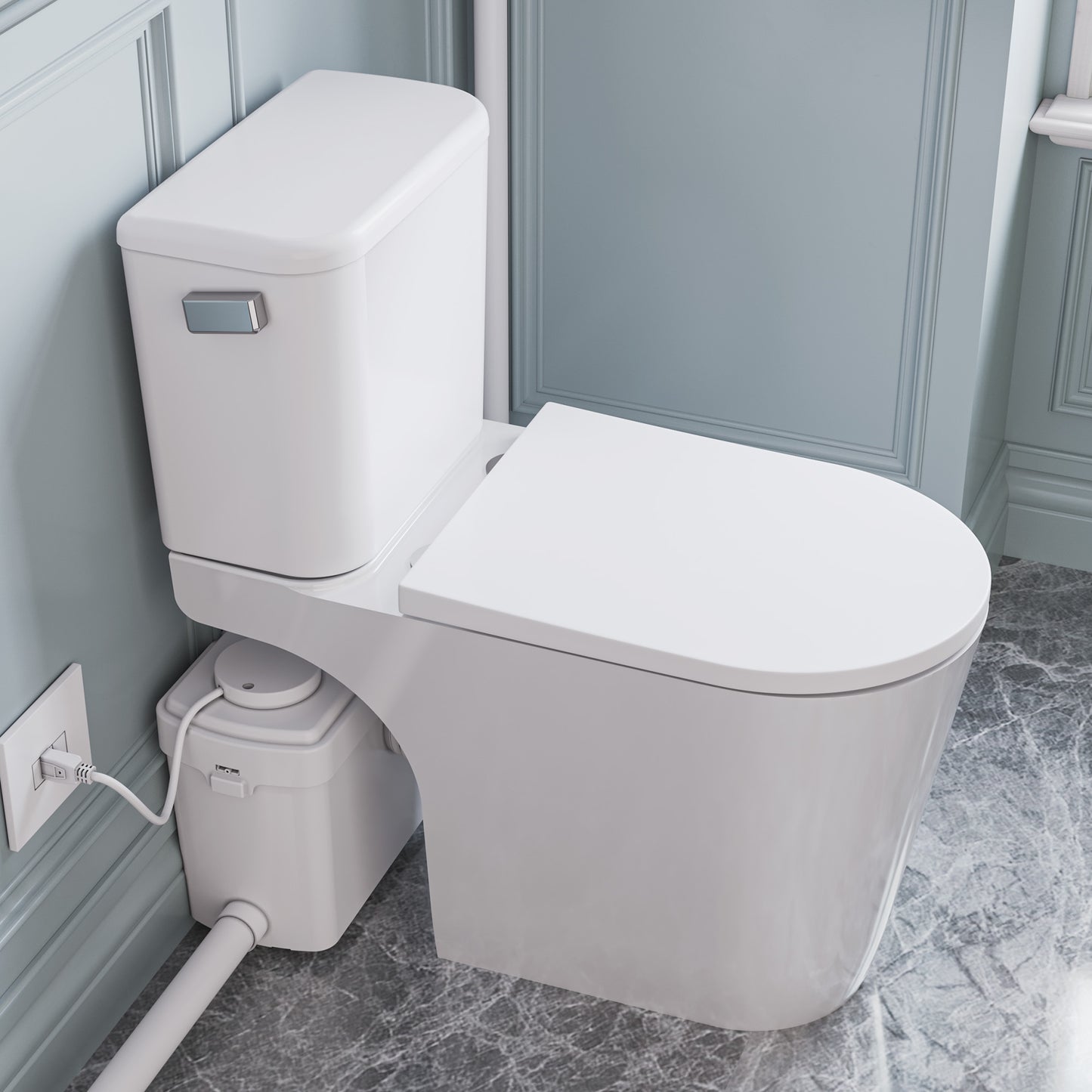 NESSO 0.8-HP 115-Volt 33 GPM Macerator Effluent Pump in White with High Flow Capacity and Fast Super Quiet Operation