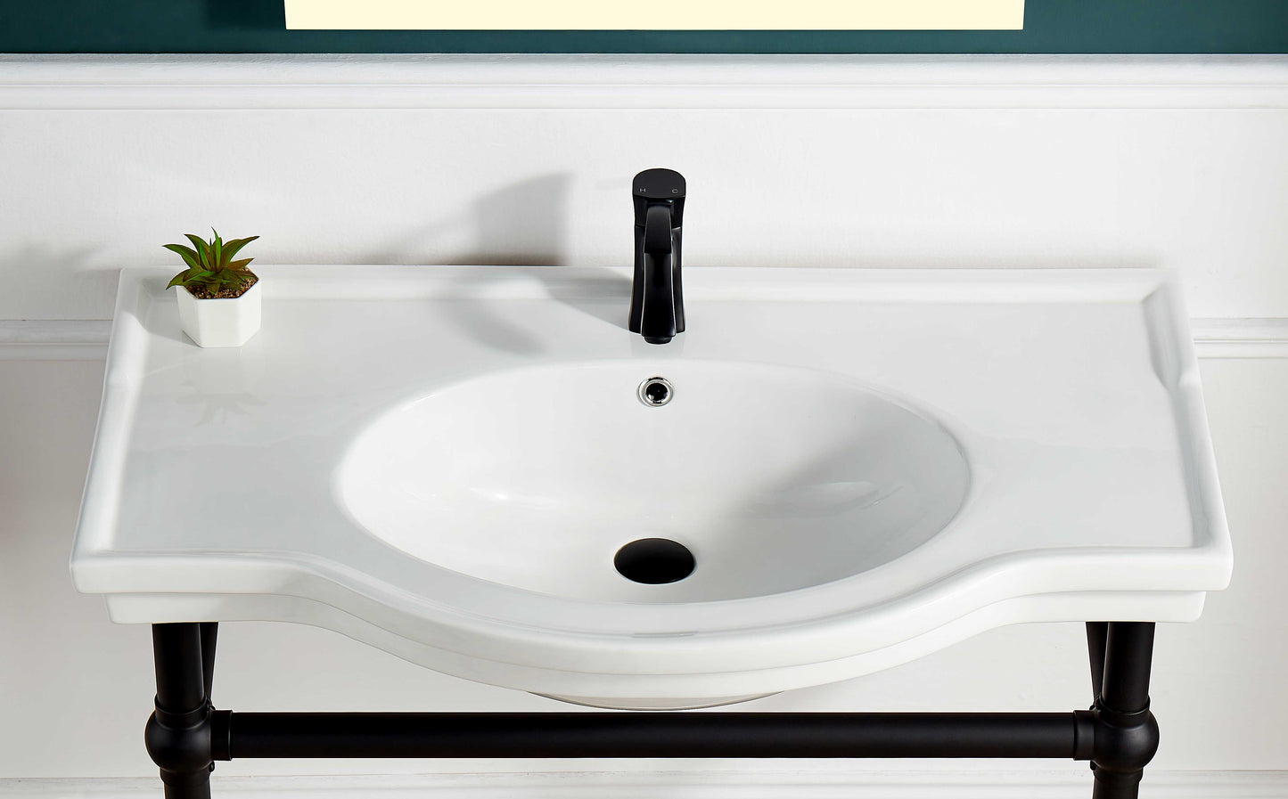 Viola 34.5 in. Console Sink with Ceramic Counter Top