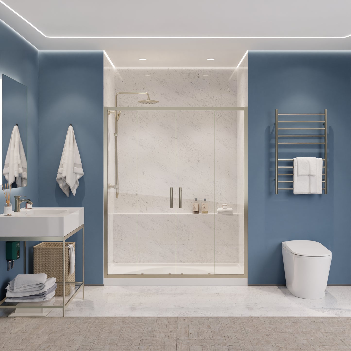 Enchant 70-in. x 60.4-in. Framed Sliding Shower Door