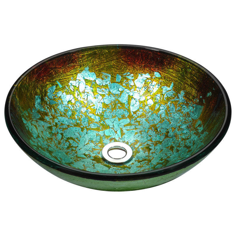 LS-AZ8180 - Tara Series Deco-Glass Vessel Sink in Glacial Blaze