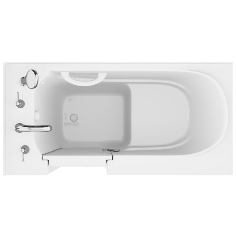 AZB2653LWS - Value Series 26 in. x 53 in. Left Drain Quick Fill Walk-In Soaking Tub in White