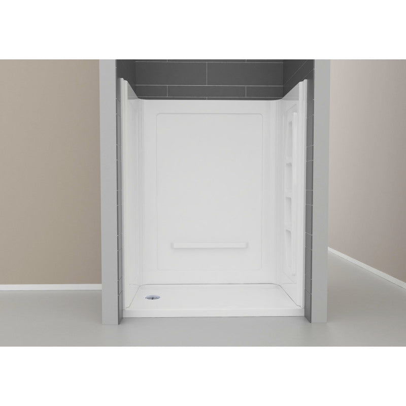 Rose 60 in. x 36 in. x 74 in. 3-piece DIY Friendly Alcove Shower Surround in White