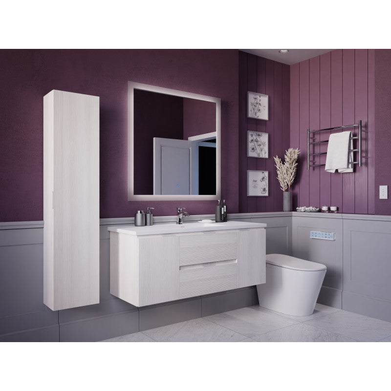 VT-MR4SCCT48-WH - 48 in. W x 20 in. H x 18 in. D Bath Vanity Set in Rich White with Vanity Top in White with White Basin and Mirror