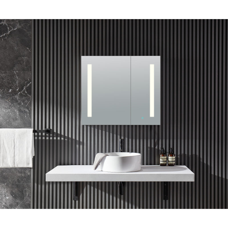 Ether 28 in. x 32 in. Frameless LED Mirror Bathroom Cabinet