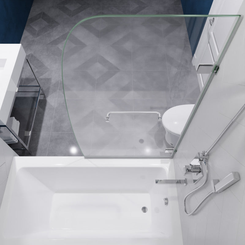 Vensea Series 31.5 in. by 56 in. Frameless Hinged Tub Door