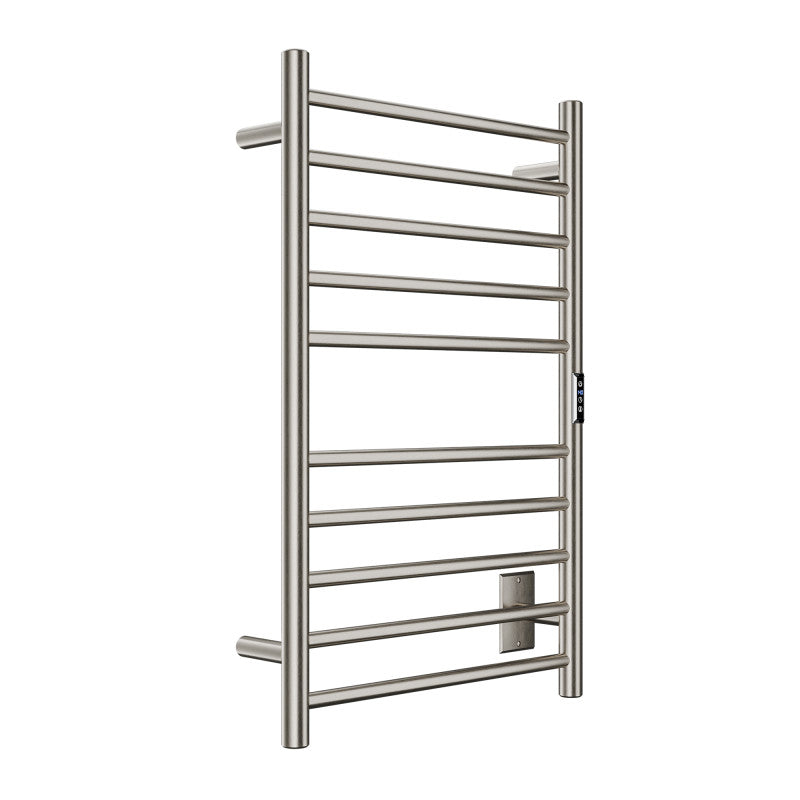 TW-AZ075BN - Bali Series 10-Bar Wall Mounted Electric Plug-In Bathroom Towel Warmer Rack in Brushed Nickel Finish Stainless Steel