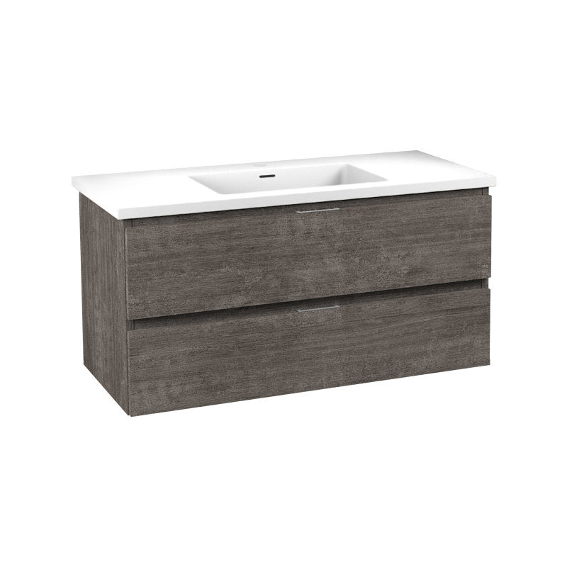 VT-CT39-GY - Conques 39 in W x 20 in H x 18 in D Bath Vanity in Rich Grey with Cultured Marble Vanity Top in White with White Basin