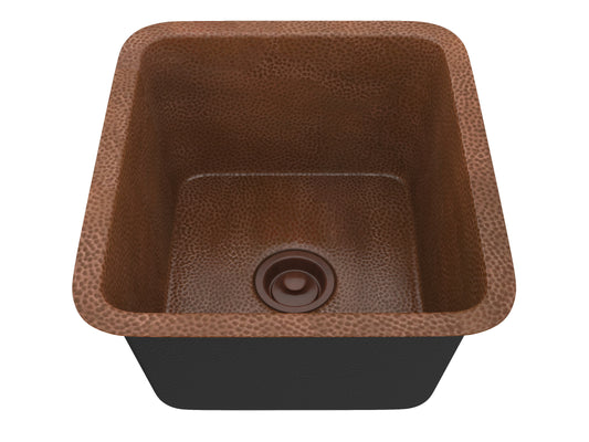 Havel Drop-in Handmade Copper 17 in. 0-Hole Single Bowl Kitchen Sink in Hammered Antique Copper