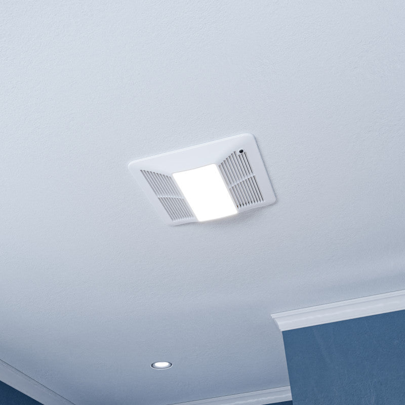 Fields Series 150 CFM Ceiling Mount Bathroom Exhaust Fan with Brilliant LED Light, Motion Sensor, Humidity Sensor