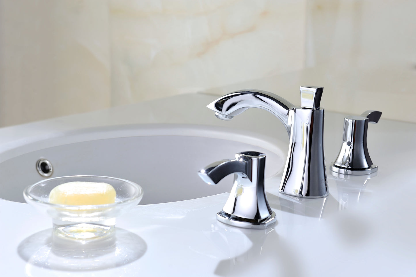 Sonata Series 8 in. Widespread 2-Handle Mid-Arc Bathroom Faucet
