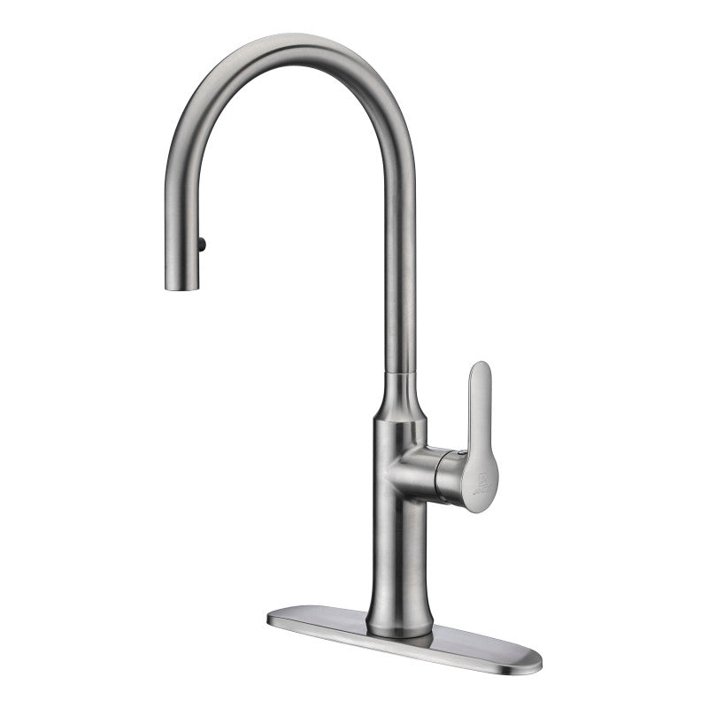 KF-AZ1068BN - Cresent Single Handle Pull-Down Sprayer Kitchen Faucet in Brushed Nickel