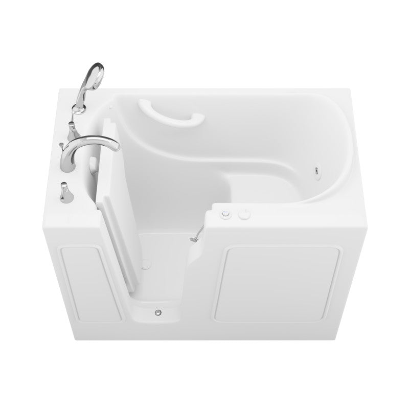 AZB2646LWH - Value Series 26 in. x 46 in. Left Drain Quick Fill Walk-in Whirlpool Tub in White
