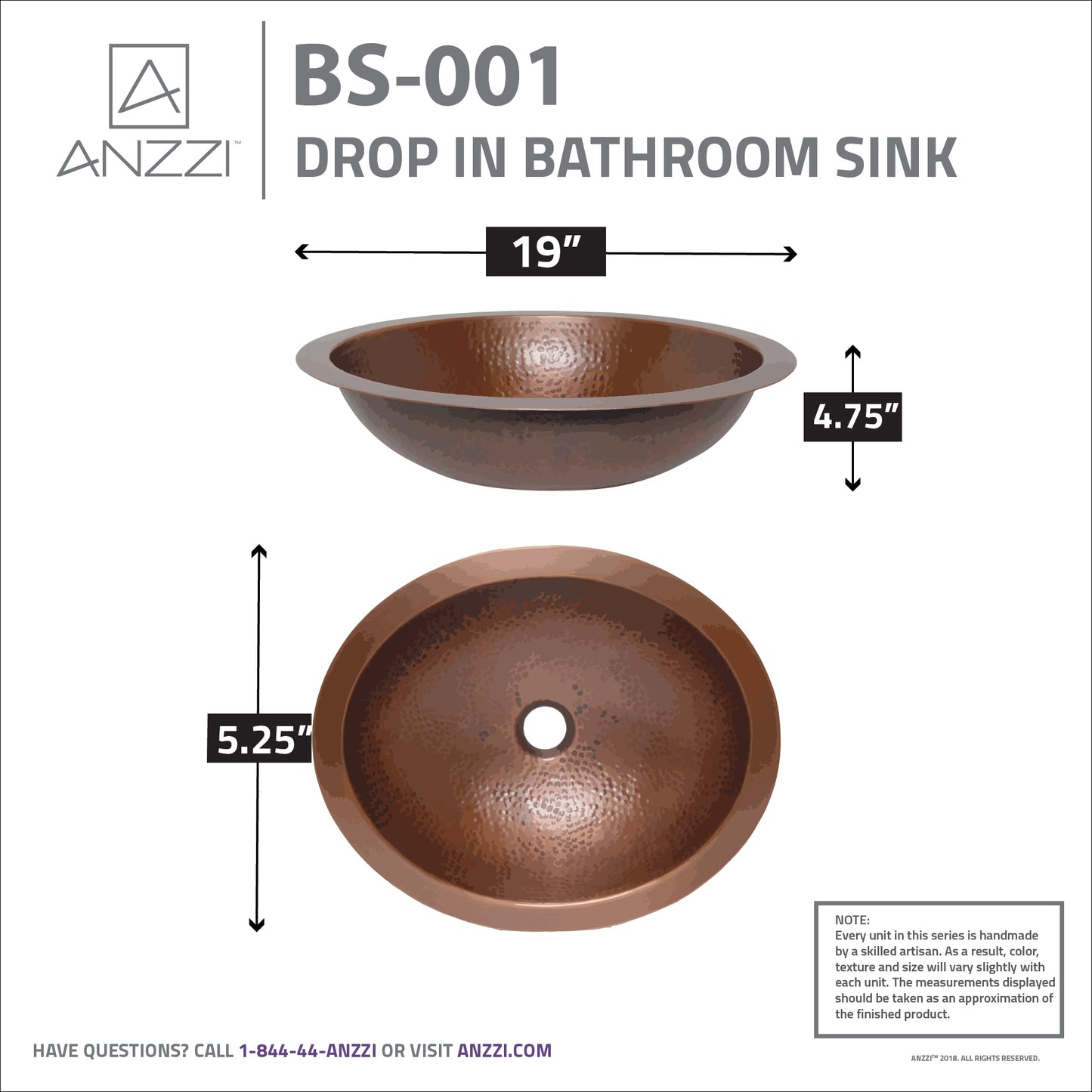 Nepal 19 in. Drop-in Oval Bathroom Sink in Hammered Antique Copper