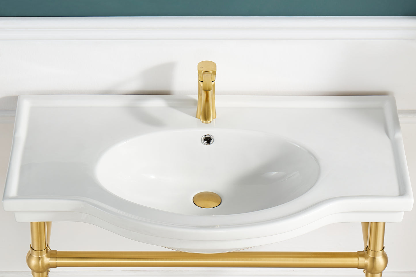 Viola 34.5 in. Console Sink with Ceramic Counter Top
