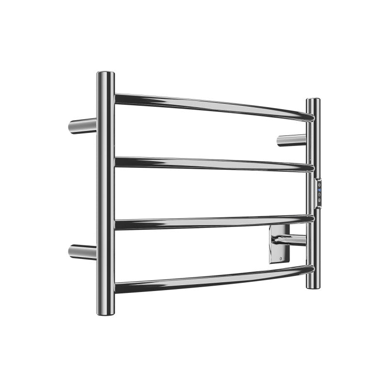 TW-AZ018CH - Glow Series 4-Bar Wall Mounted Electric Bathroom Towel Warmer Rack in Polished Chrome Finish Stainless Steel