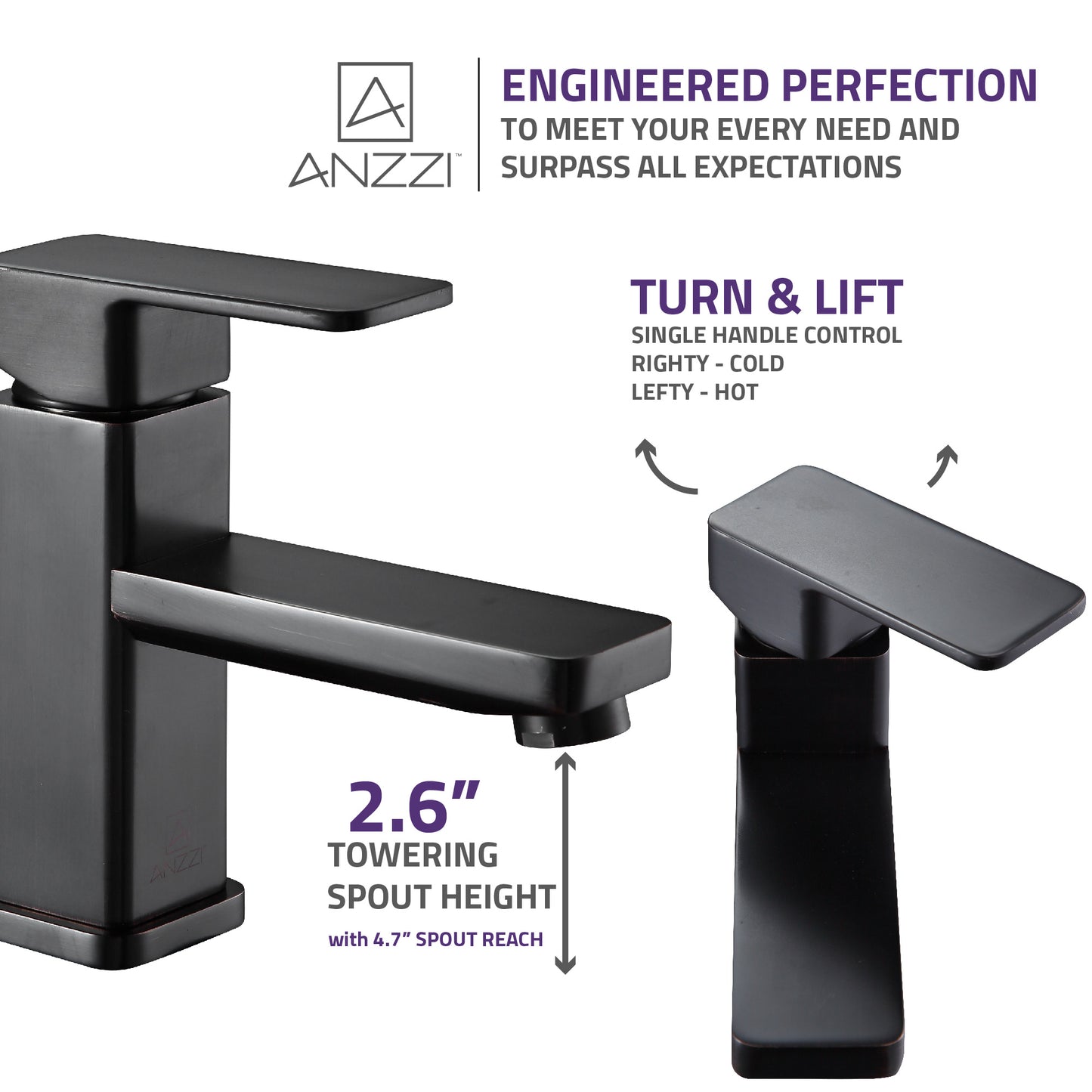 Naiadi Single Hole Single Handle Bathroom Faucet