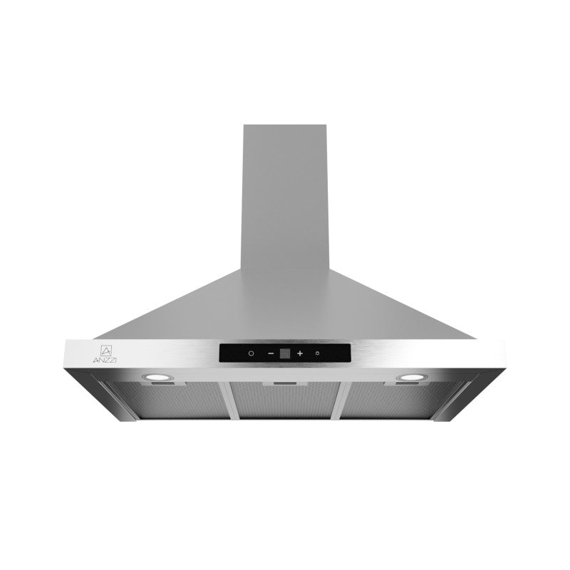 Wall Mounted Convertible Range Hood with Aluminum Filter | 2W LED Bulbs x2 | 450 CFM | Touch Switch | Stainless Steel Finish – (30 Inch) | RH-AZ0576ESS