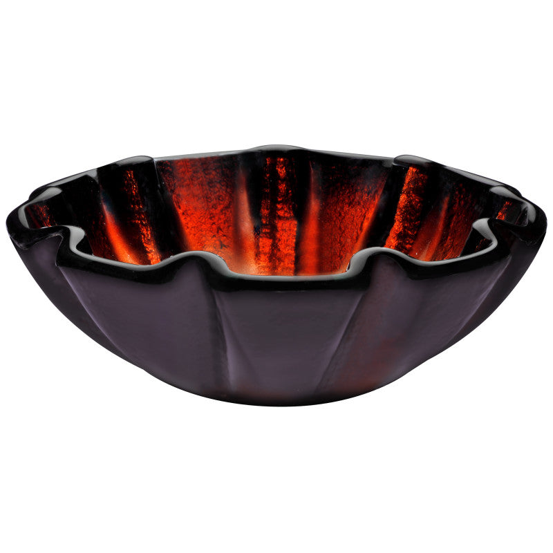 LS-AZ8184 - Tara Series Deco-Glass Vessel Sink in Opal Crest