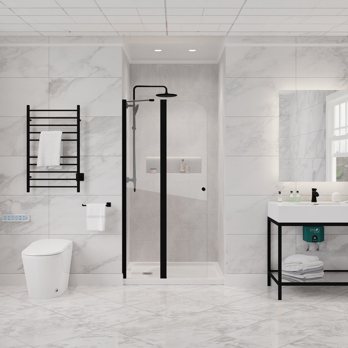 Romance 72-in. x 33.5-in. Frameless Swinging Shower Door