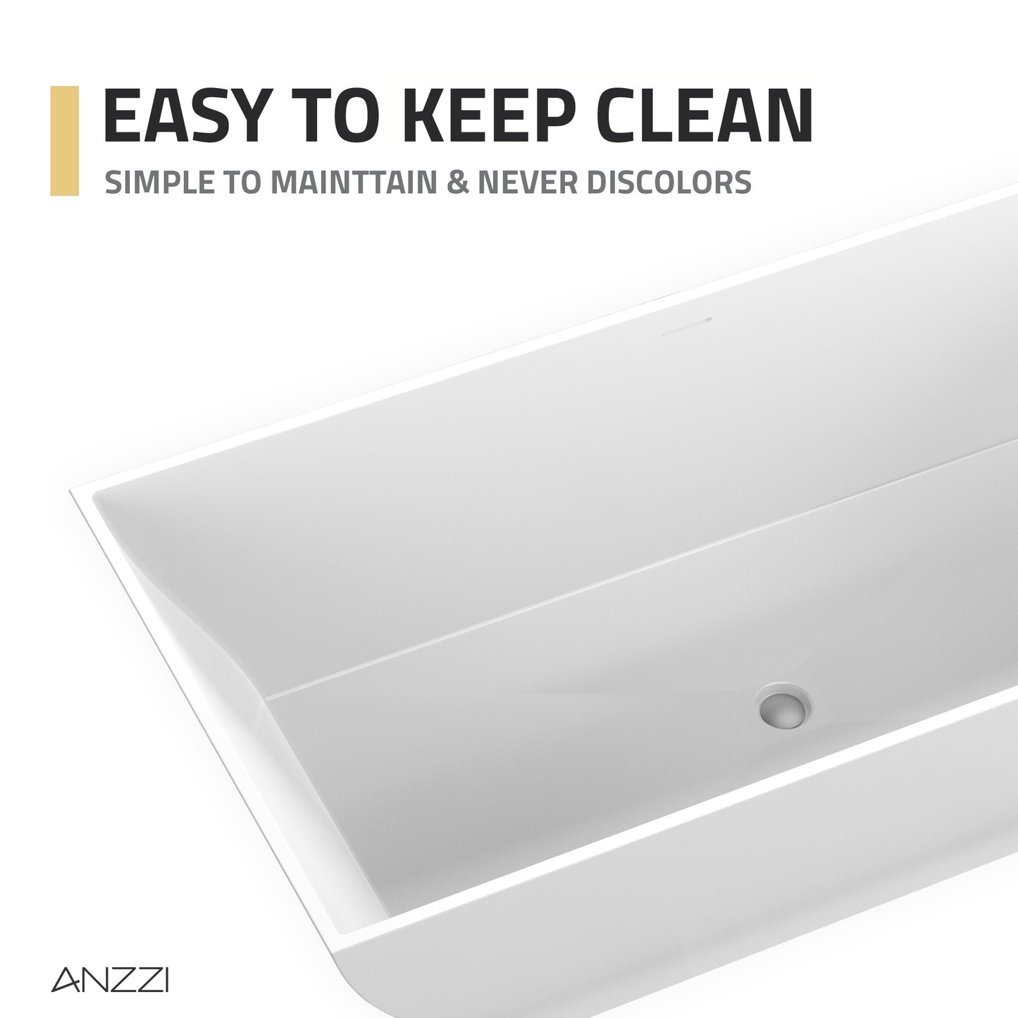 Crema Series 71 in. x 32 in. Flat Bottom Solid Surface Freestanding Soaking Bathtub with Center Drain in Matte White