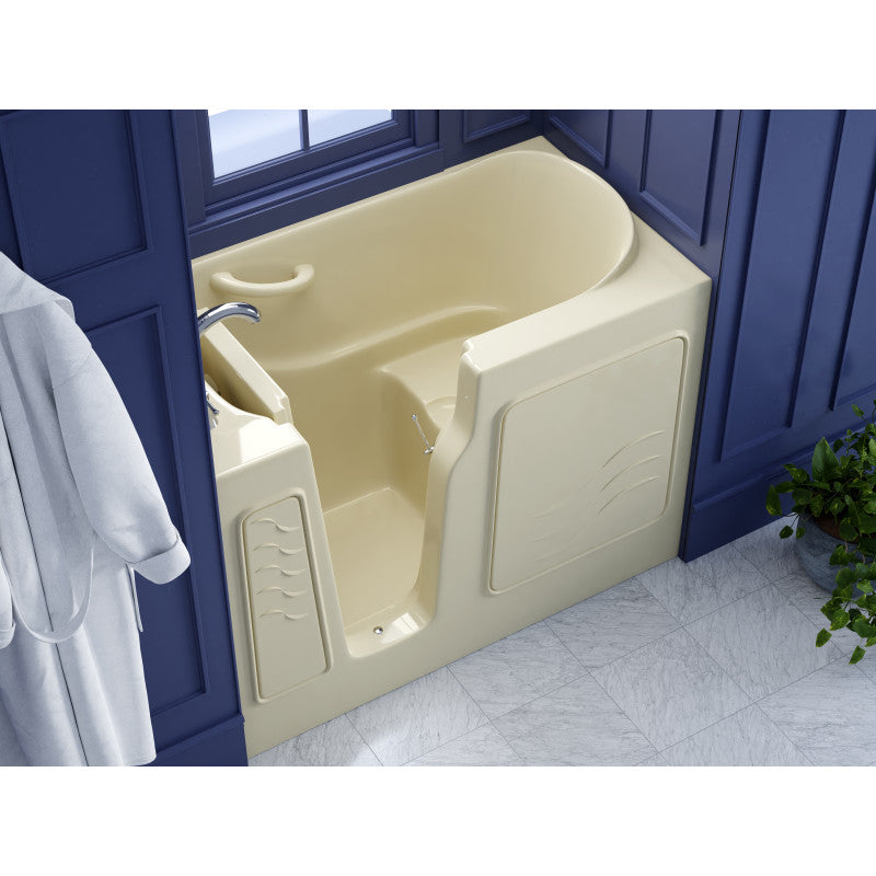 29 in. x 52 in. Left Drain Quick Fill Walk-In Soaking Tub in Biscuit