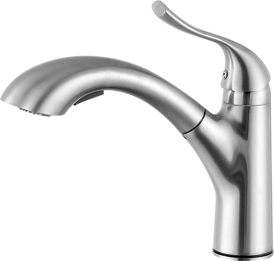 KF-AZ205BN - Di Piazza Single-Handle Pull-Out Sprayer Kitchen Faucet in Brushed Nickel