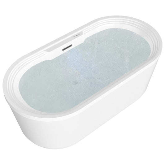 FT-AZ087 - Jetson Series 67" Air Jetted Freestanding Acrylic Bathtub in White