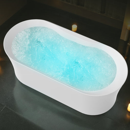 FT-AZ204 - ANZZI Julia Series 67 in. Freestanding Acrylic Air and Whirlpool Bathtub with Touch Sensative Control and Chroma Lights