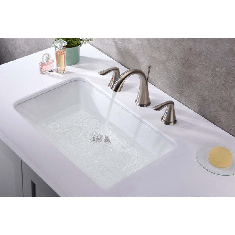 ANZZI Series 21 in. Ceramic Undermount Sink Basin in White