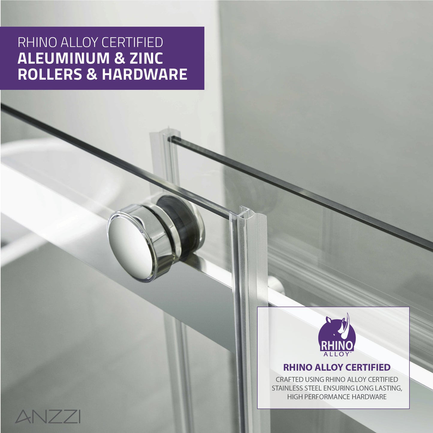 Stellar Series 48 in. x 76 in. Frameless Sliding Shower Door with Handle