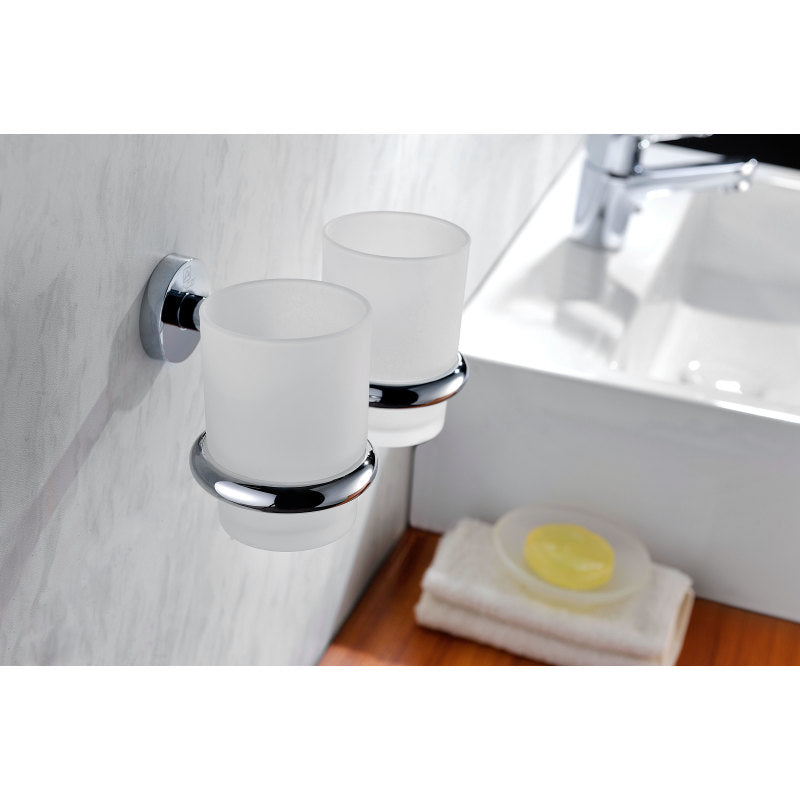 Caster Series 7.36 in. Double Toothbrush Holder