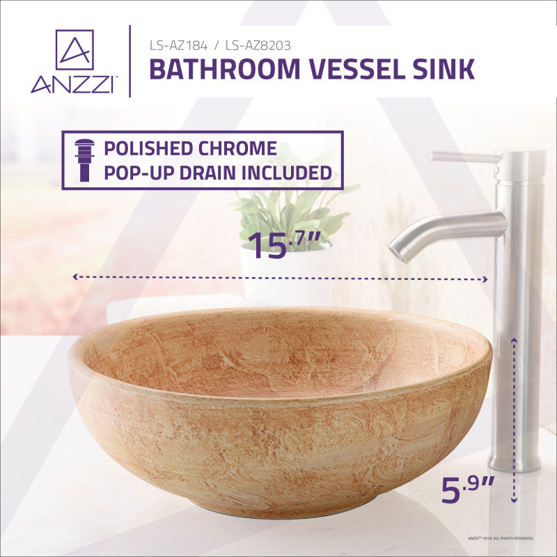 Sataua Series Vessel Sink in Creamy Beige