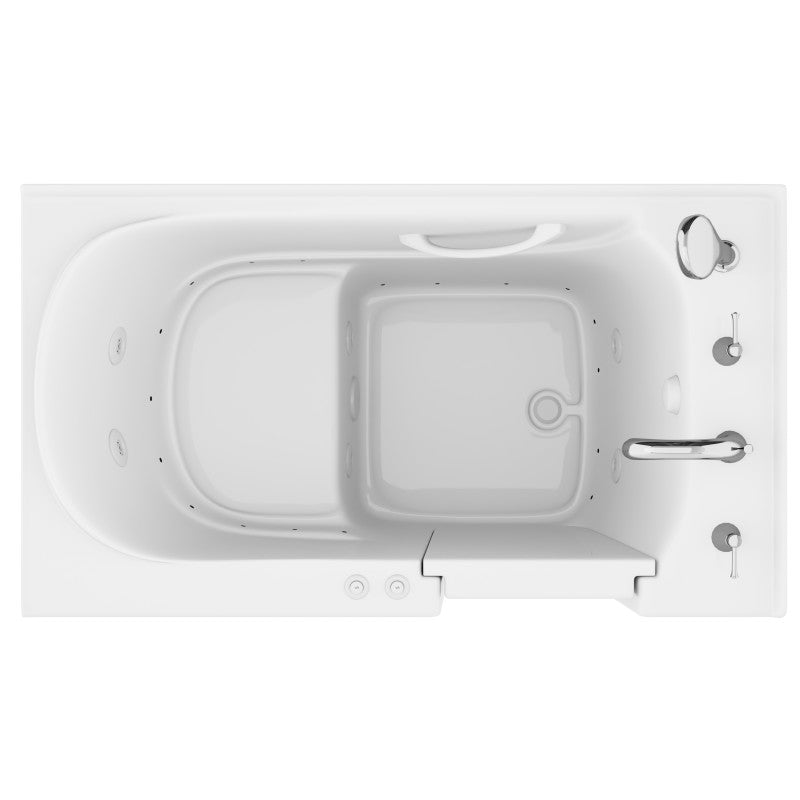 AZB3053RWD - Value Series 30 in. x 53 in. Right Drain Quick Fill Walk-In Whirlpool and Air Tub in White