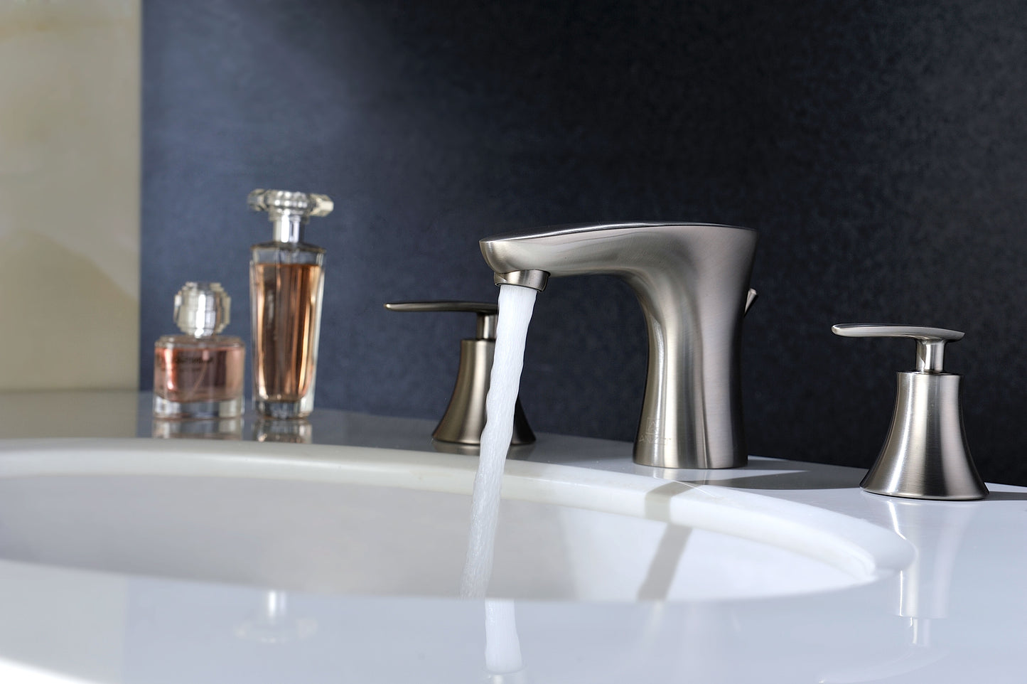 Chord Series 8 in. Widespread 2-Handle Low-Arc Bathroom Faucet in Brushed Nickel