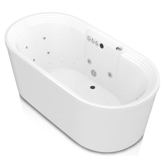 FT-AZ201-R - Sofia 5.6 ft. Center Drain Whirlpool and Air Bath Tub in White