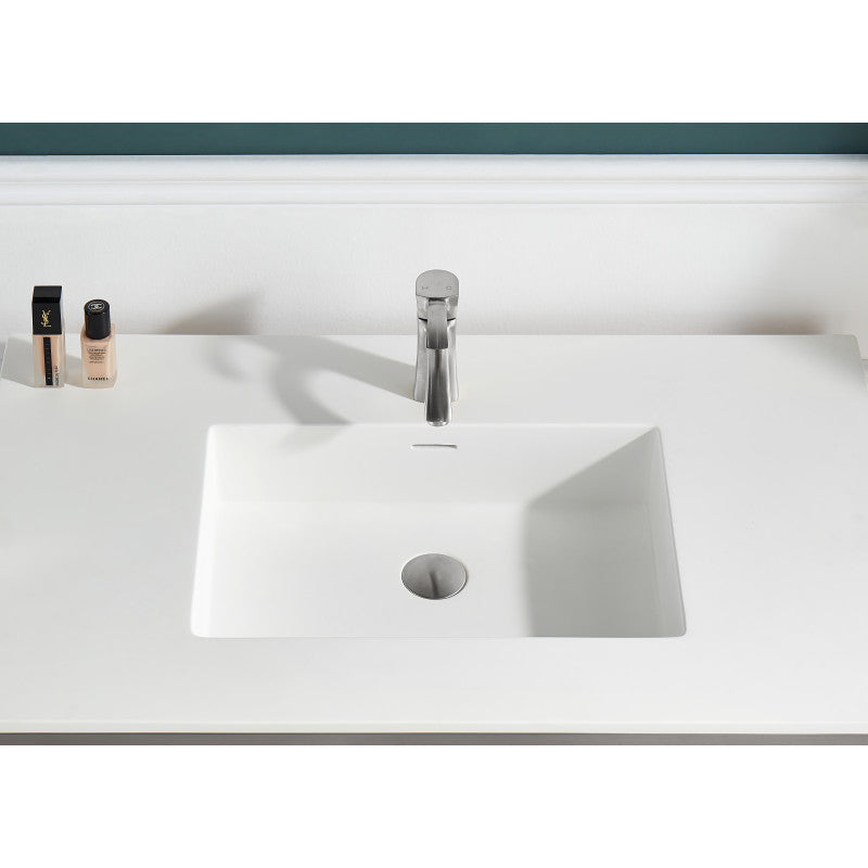 Orchard 36 in. Console Sink in Brushed Nickel with Glossy White Counter Top