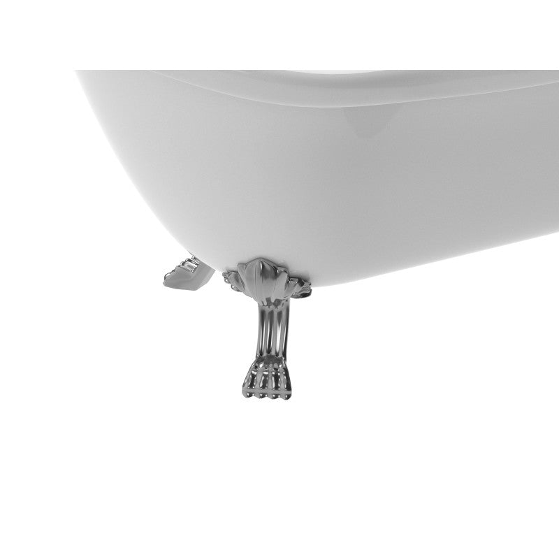 Pegasus 5 ft. Claw Foot One Piece Acrylic Freestanding Soaking Bathtub in Glossy White