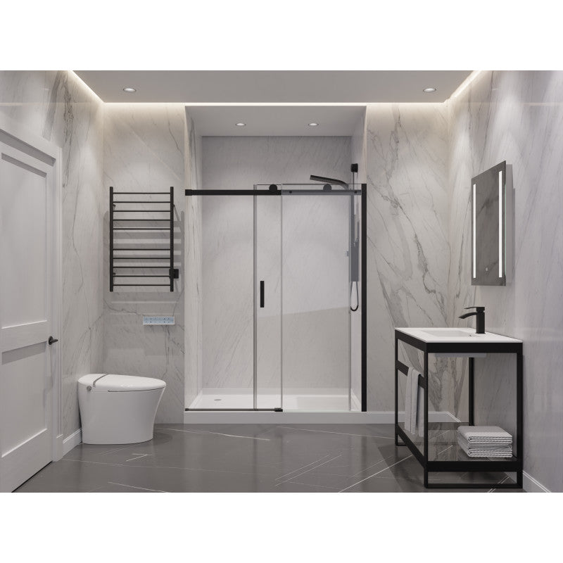 Rhodes Series 48 in. x 76 in. Frameless Sliding Shower Door with Handle