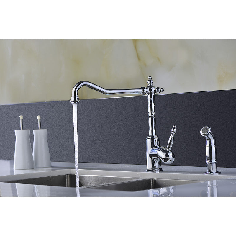 Locke Single-Handle Standard Kitchen Faucet with Side Sprayer in Polished Chrome