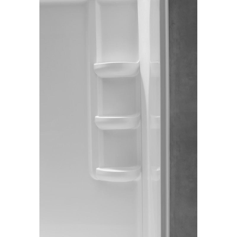 Lex-Class 60 in. x 36 in. x 74 in. 3-piece DIY Friendly Alcove Shower Surround in White