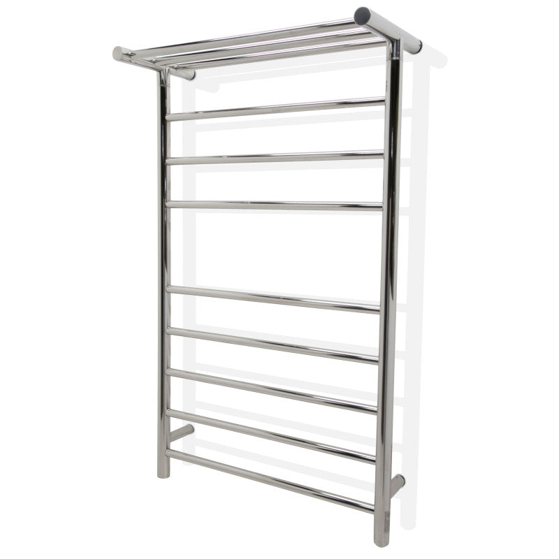 Eve 8-Bar Stainless Steel Wall Mounted Electric Towel Warmer Rack in Polished Chrome