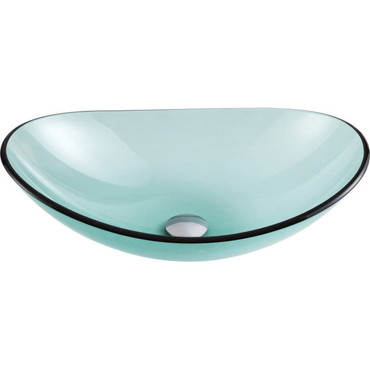 Tale Series Deco-Glass Vessel Sink in Lustrous Green