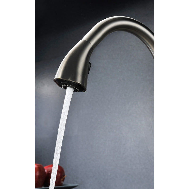 Elysian Farmhouse 32 in. Kitchen Sink with Accent Faucet in Brushed Nickel