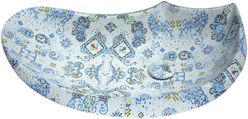 Byzantian Series Ceramic Vessel Sink in Byzantine Mosaic Finish