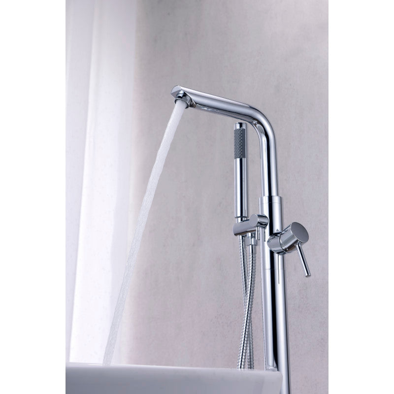 Sens Series 2-Handle Freestanding Claw Foot Tub Faucet with Hand Shower in Polished Chrome