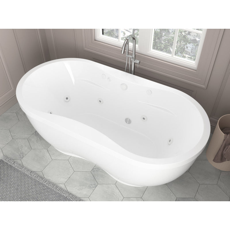 Atlantis Whirlpools Embrace 34 x 71 Oval Freestanding Whirlpool Jetted Bathtub