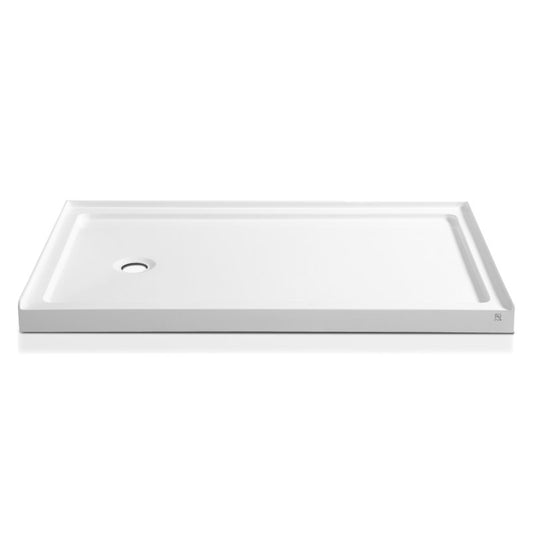 Colossi Base Series 60 in. L x 36 in. W Alcove Shower Shower Pan Base with Left Drain in Glossy White Marine Acrylic