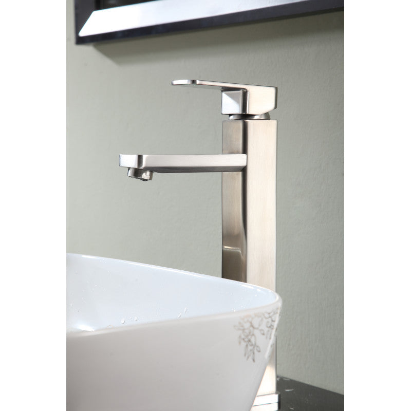 Nettuno Single Handle Vessel Sink Bathroom Faucet in Brushed Nickel