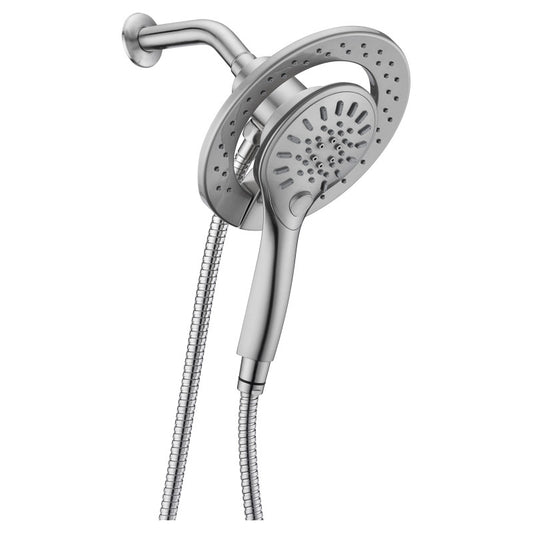 Valkyrie Retro-Fit 3-Spray Patterns with 7.48 in. Wall Mounted Dual Shower Heads with Magnetic Divert in Brushed Nickel